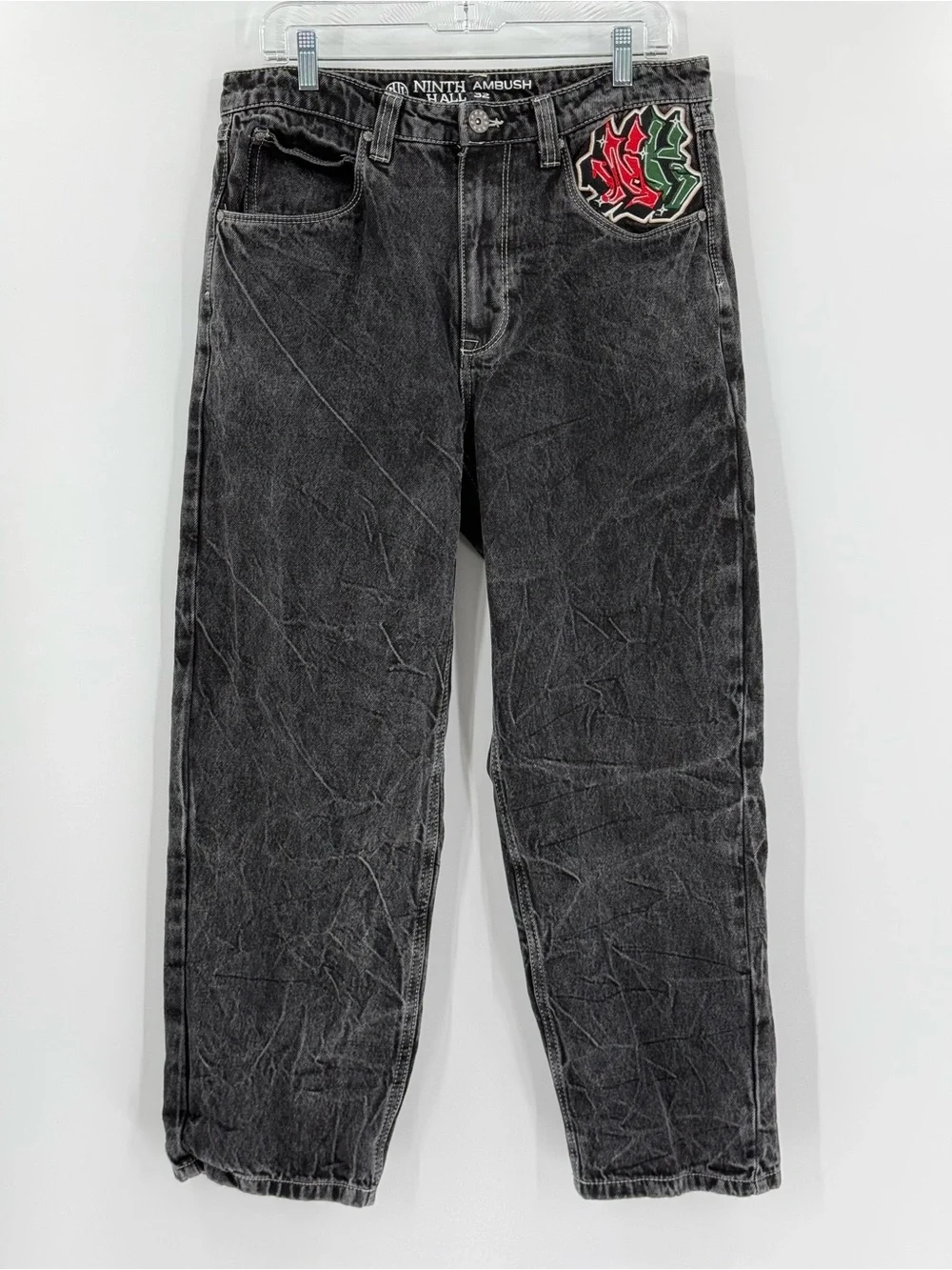 Ninth Hall Ambush Jeans Embroidered‎ Black Denim Jeans 32